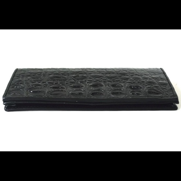 NEW Crocodile leather Check-book bi-fold wallet - Picture 3 of 8